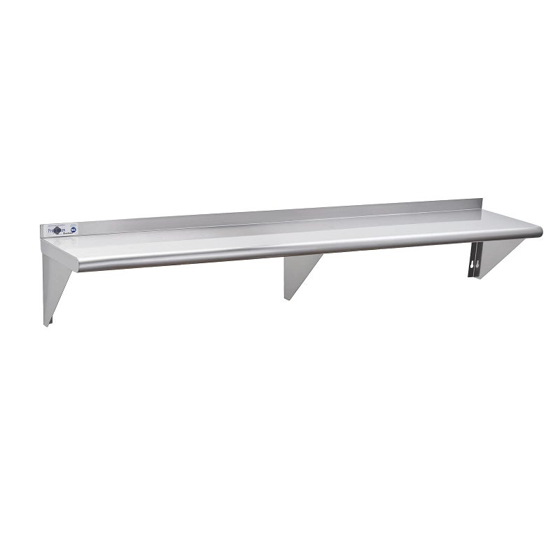 Profeeshaw NSF Stainless Steel Shelf 12 x 72 345 lb Commercial Shelves Wall Mounted Metal Shelving with Backsplash and 2 Brackets for Restaurant Bar Utility Room Kitchen and Garage