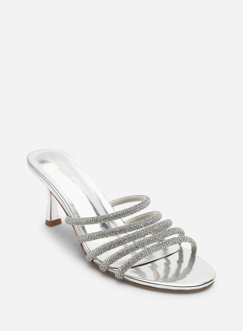 Where's That From 'Ulani' Diamante Strappy Low Heeled Mules