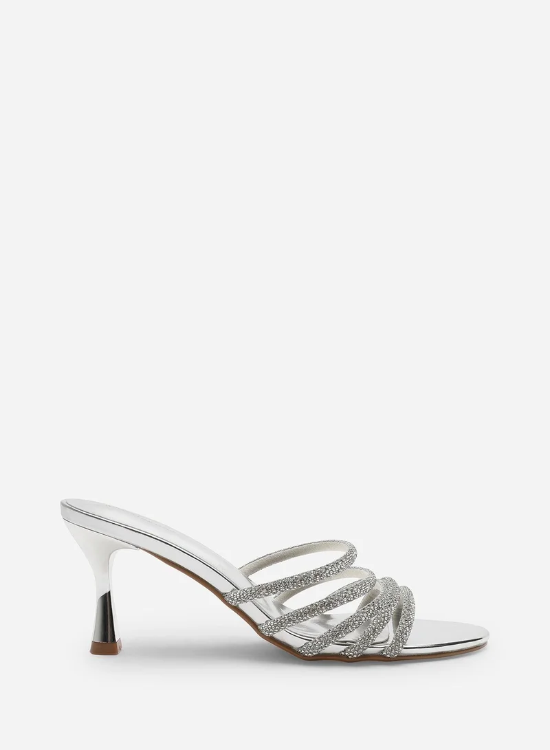 Where's That From 'Ulani' Diamante Strappy Low Heeled Mules