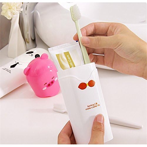 SUNISA SUNISA Plastic Travel Toothbrush Holder CaseChildren Cute Cartoon Camping Portable Toothbrush Case HolderPortable Toothbrush Holder Pack of 1Multicolor - Image 3