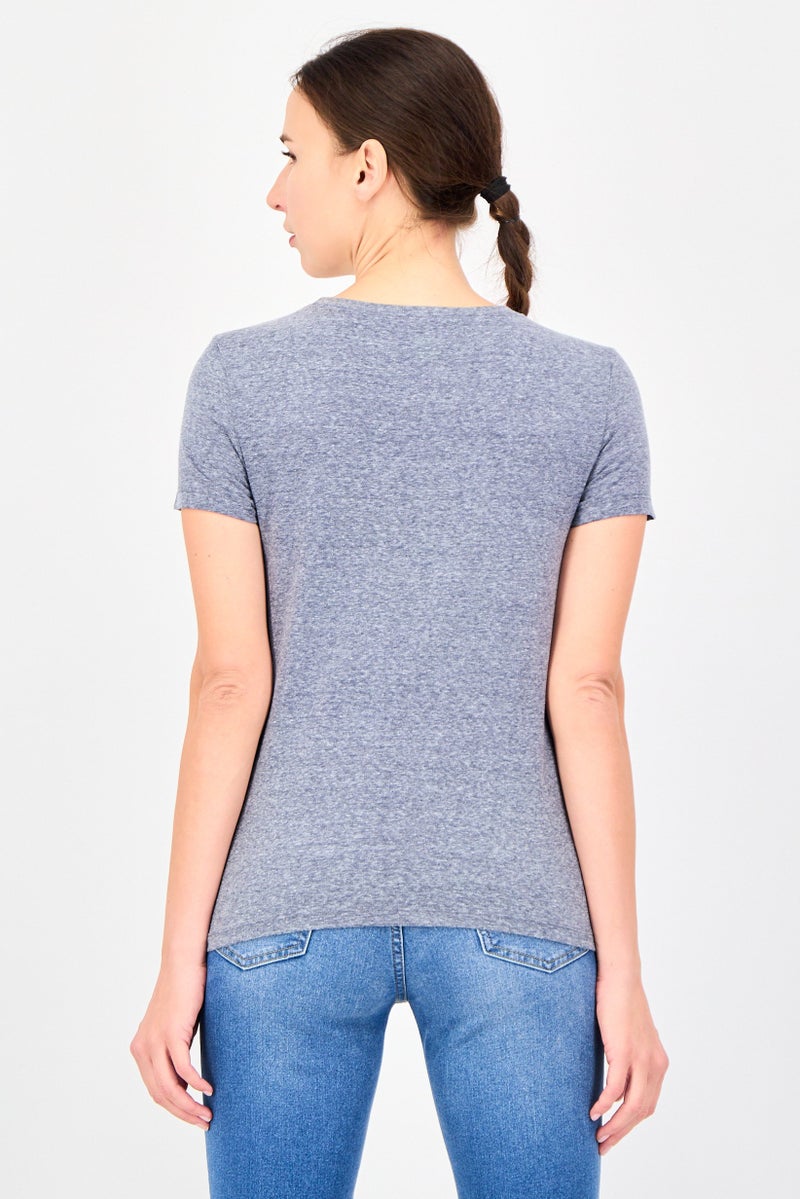 VANS Women Crew Neck Short Sleeve Graphic Print T-Shirt, Grey - Image 3