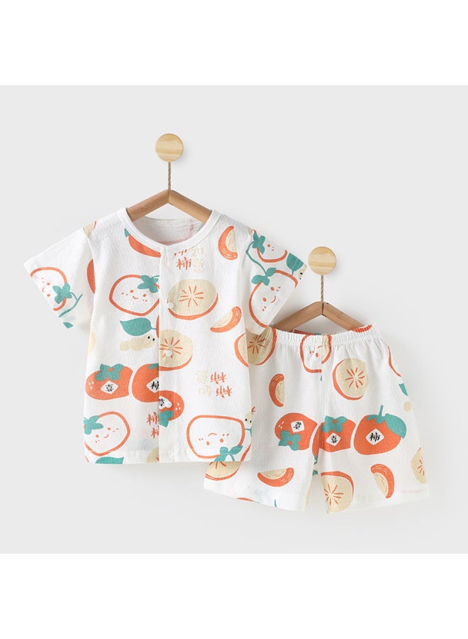 Baby's Short Sleeve Suit Summer Cotton Thin Boys And Girls Baby Shorts Pajamas Air Conditioning Clothes Children's Summer Clothes