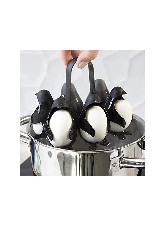 Delfino Multifunctional Egg-Boiler Store and Serve Egg Holder, DELFINO Penguin-Shaped Boiled Egg Cooker for Making Soft or Hard Boiled Eggs Holds 6 Eggs for Easy Cooking and Fridge Storage - Image 2