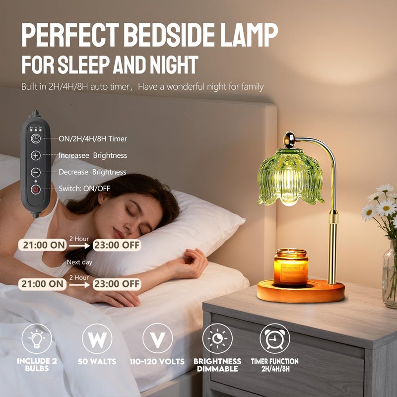 GEEZO Fragrance Candle Warmer Lampï¼ŒElectric Candle Warmer with Timer & Dimmerï¼ŒMom Christmas Birthday Gifts for Women, House Warming Gifts New Home Bedroom Decor - Image 2