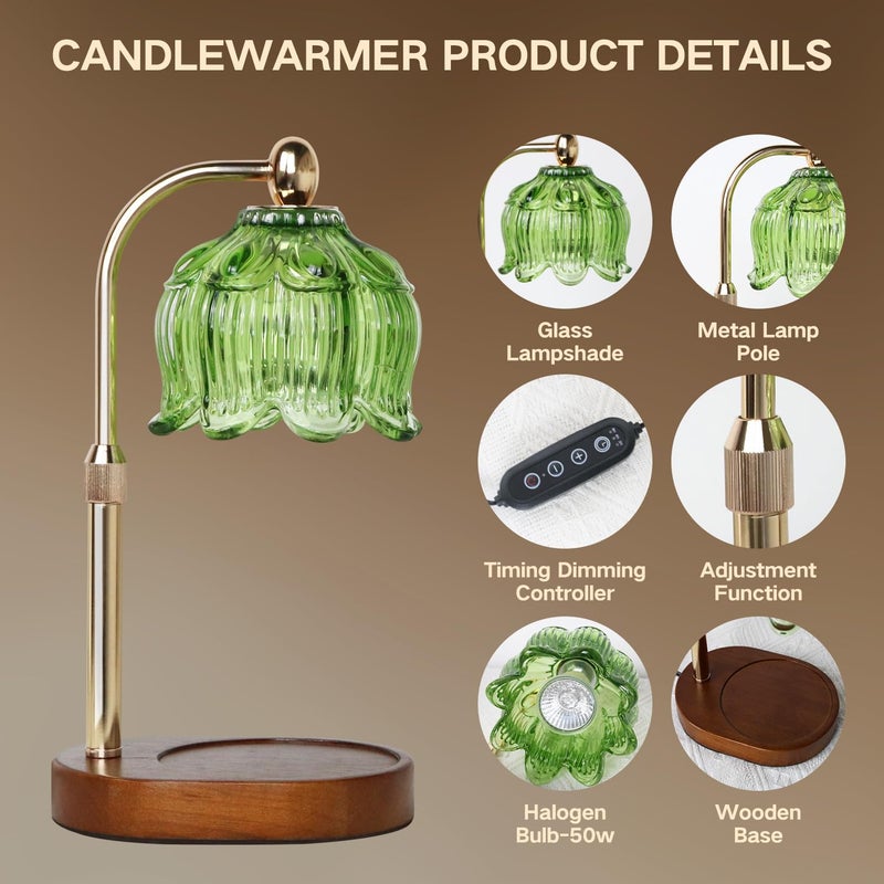 GEEZO Fragrance Candle Warmer Lampï¼ŒElectric Candle Warmer with Timer & Dimmerï¼ŒMom Christmas Birthday Gifts for Women, House Warming Gifts New Home Bedroom Decor - Image 4