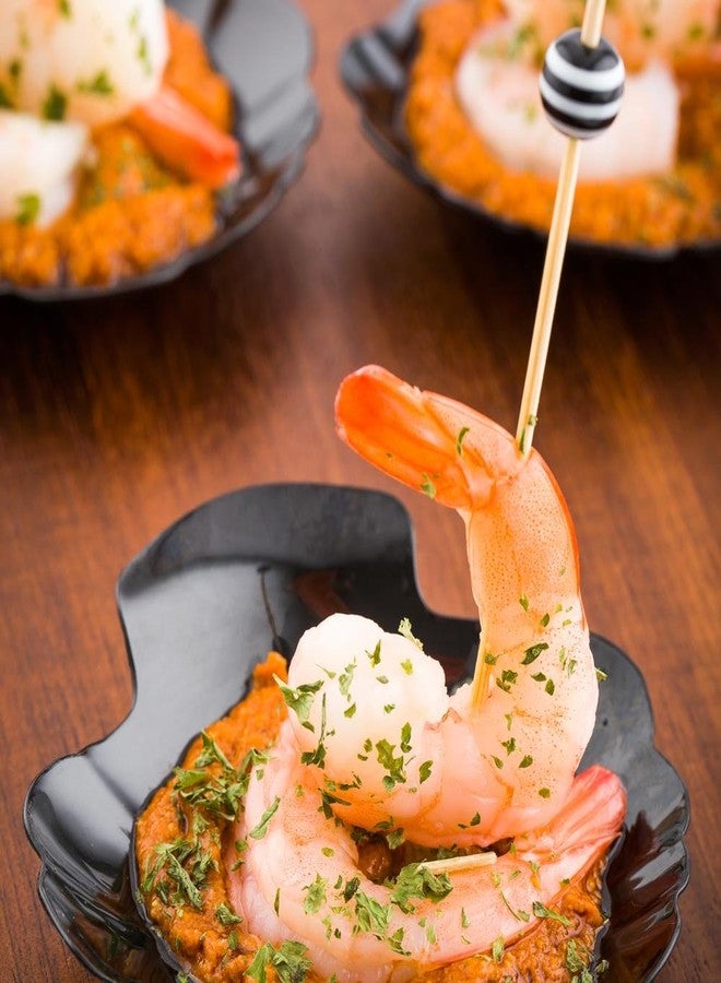 ريستورنت وير أطباق مقبلات بلاستيكية سوداء متينة على شكل صدفة، مقاس 3.3 بوصة، مثالية لتقديم المقبلات والوجبات الخفيفة. - Image 3