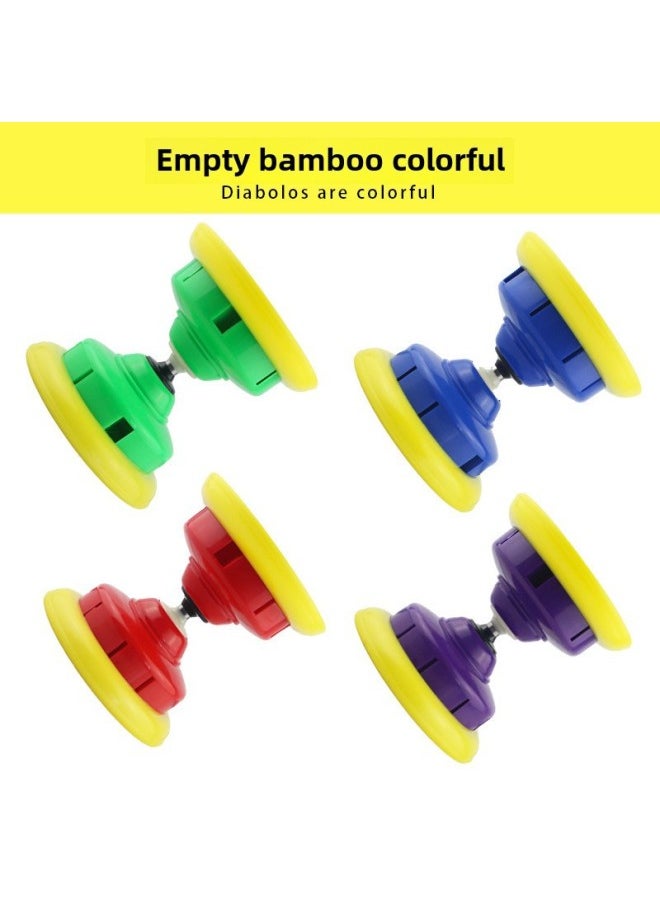 Large Leather Bowl Diabolo Crystal Transparent Soft Rubber Double Live 3 Bearing Diabolo Children Primary And Secondary School Students Adult Tearing Bell-Specifications:Transparent Soft Diabolo Red  - Image 4