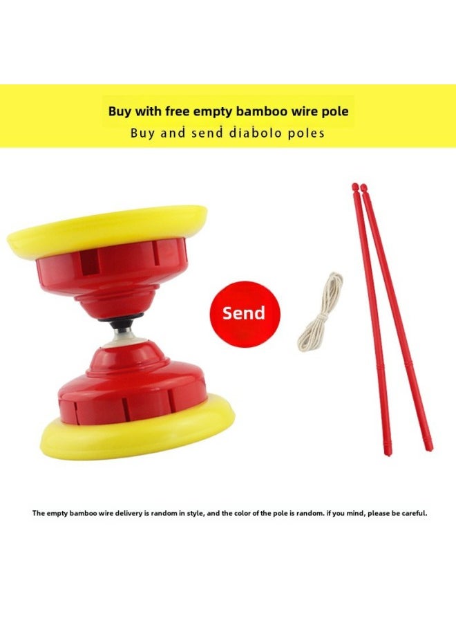 Large Leather Bowl Diabolo Crystal Transparent Soft Rubber Double Live 3 Bearing Diabolo Children Primary And Secondary School Students Adult Tearing Bell-Specifications:Transparent Soft Diabolo Red  - Image 3