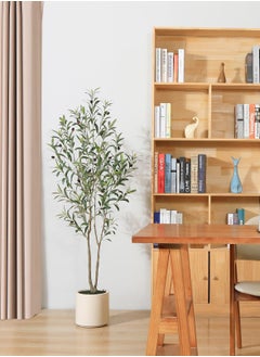 Zvezvia Artificial Olive Tree, 150cm Tall Faux Olive Silk Tree for Indoor Decor, Large Olive Plant with White Planter – Perfect for Home Decor & Housewarming Gift, 1 Pack  - Image 2