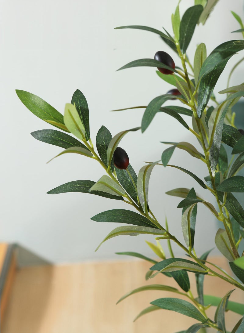 Zvezvia Artificial Olive Tree, 150cm Tall Faux Olive Silk Tree for Indoor Decor, Large Olive Plant with White Planter – Perfect for Home Decor & Housewarming Gift, 1 Pack - Image 3