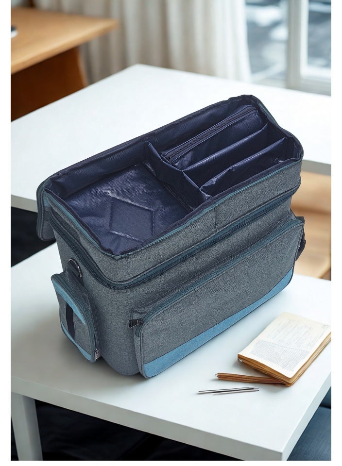 قمرا شنطة / حقيبة تخييم وسفر نظام طابقين بسعة كبيرة – متعددة الجيوب ومبطنة من الداخل، مصنوعة من قماش اكسفورد متين ومقاوم للماء، مثالية لتنظيم الأغراض أثناء الرحلات والتخييم (45×24×41 سم) - Image 4