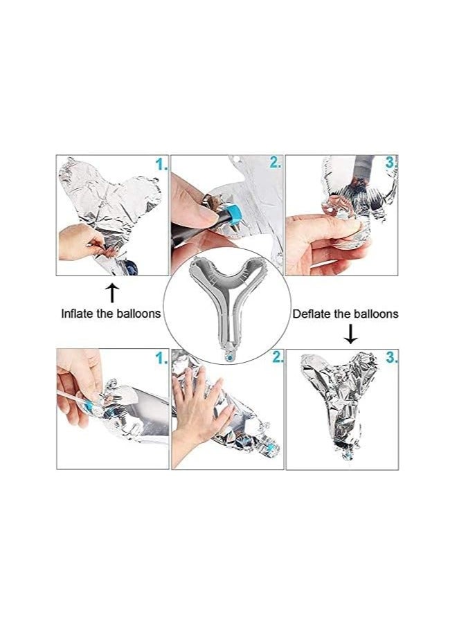 مارك مجموعة زينة عيد ميلاد سعيد فضية - لافتة حروف من رقائق معدنية، 6 بالونات لاتكس و2 نجمة، 4 بالونات كونفيتي لديكور الحفلات الداخلية والخارجية - Image 4