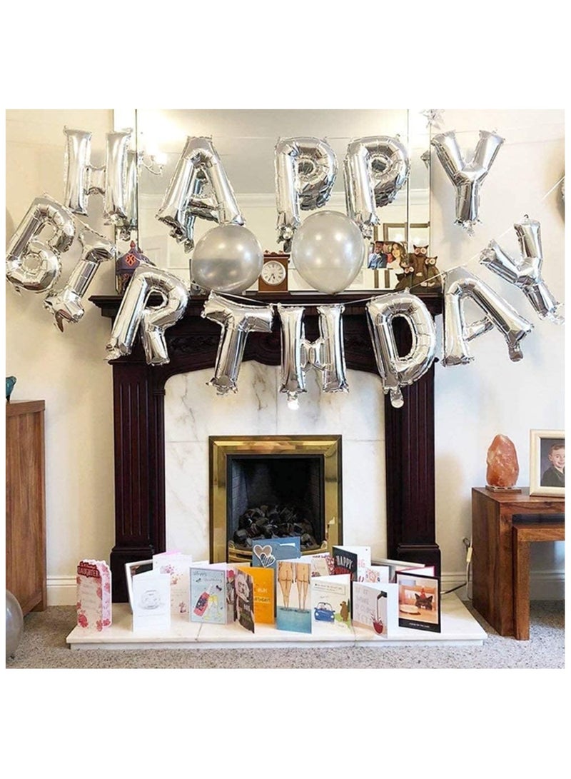 مارك مجموعة زينة عيد ميلاد سعيد فضية - لافتة حروف من رقائق معدنية، 6 بالونات لاتكس و2 نجمة، 4 بالونات كونفيتي لديكور الحفلات الداخلية والخارجية - Image 5