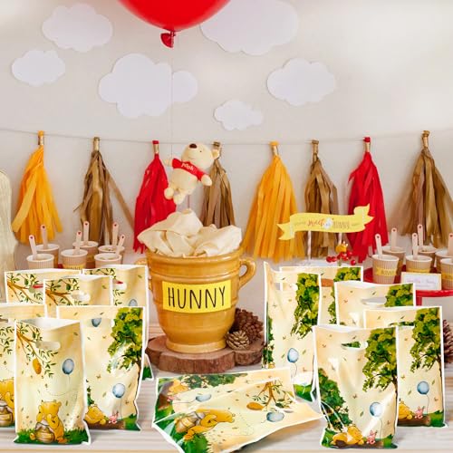 Z1juce 50PCS Vintage Winnie Party Favor Bags Winnie Plastic Gift Bags for Birthday Party Winnie Themed Parties Decorations Bag for Kids Winnie Cute Bag for Baby Shower Parties Favors - Image 5