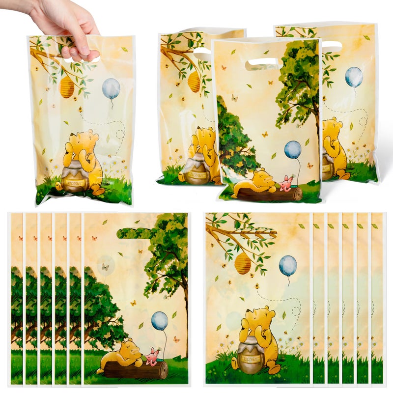 Z1juce 50PCS Vintage Winnie Party Favor Bags Winnie Plastic Gift Bags for Birthday Party Winnie Themed Parties Decorations Bag for Kids Winnie Cute Bag for Baby Shower Parties Favors - Image 3