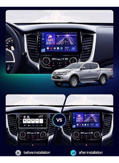 Vierex Android Car Stereo Screen For Mitsubishi L200 5 2015 2016 2017 2018 2019 2020 Auto Air-conditioning With Apple Carplay Android Auto Wireless WiFi AHD Camera Included (8+128GB Carplay)  - Image 2