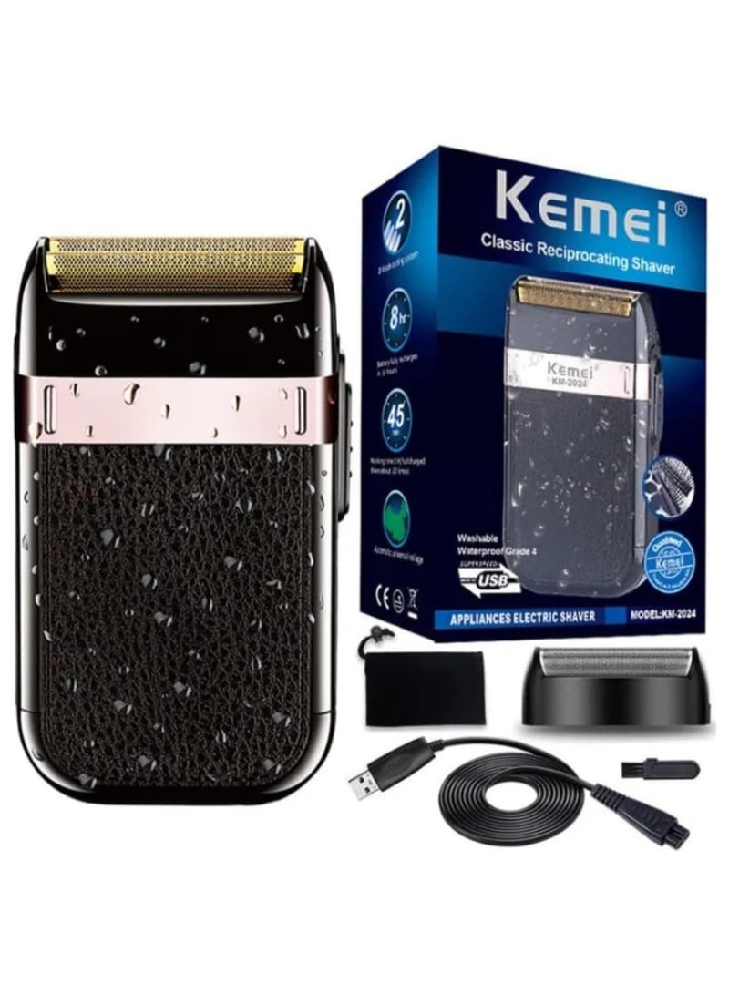 Kemei Electric Smoothing Shaver, KM-2024 Rechargeable Hair And Beard Trimmer (Saudi Version) - Image 2