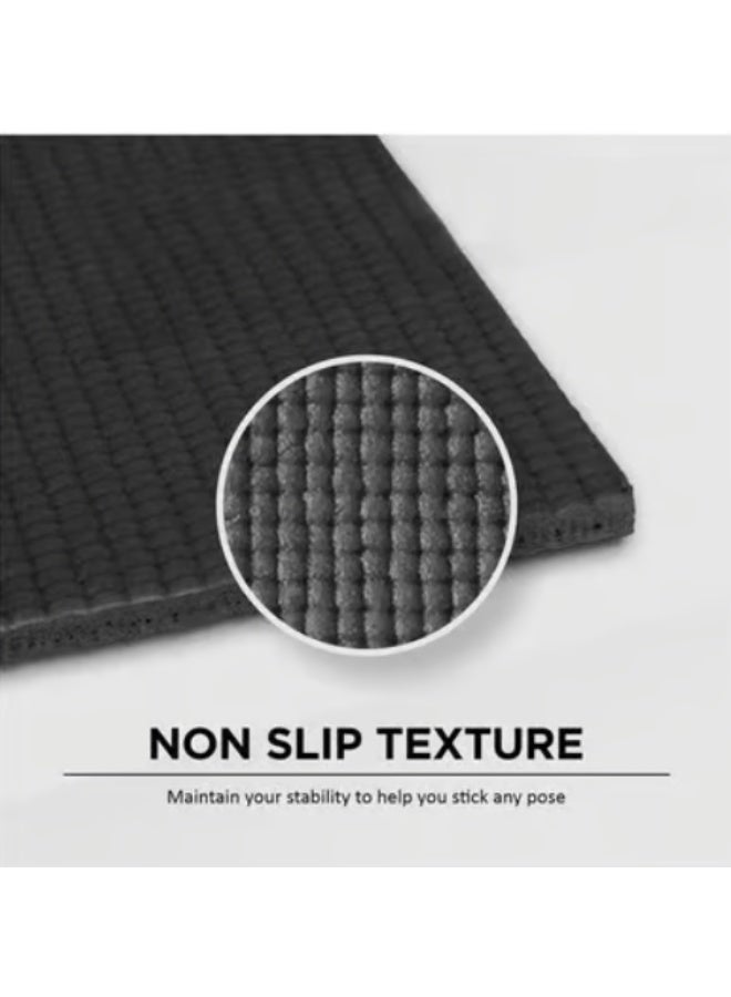 Vector X Yoga Mat For Men Women Anti-Slip Yoga Mat 6 mm For Gym Workout Exercise Mat for Home Gym Yoga Exercise| Thick Yoga Mat Black - Image 2