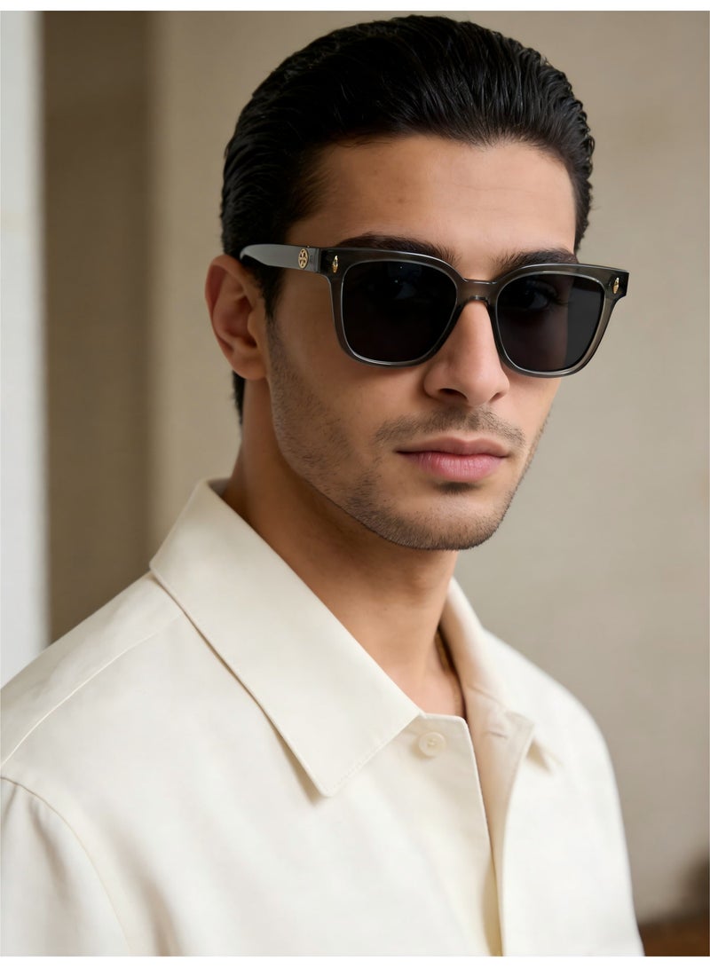 Tory Burch Square Frame Sunglasses, Grey with Black Lenses - Image 2