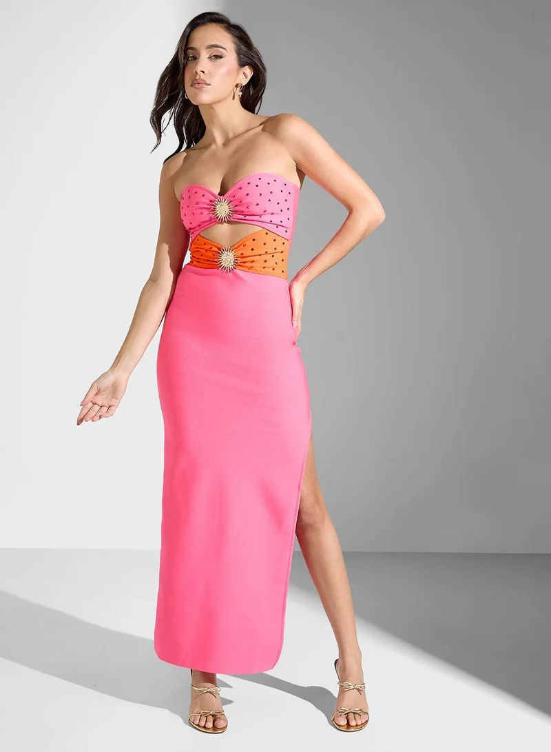 Ginger Boutique Strapless Cutout Maxi Dress