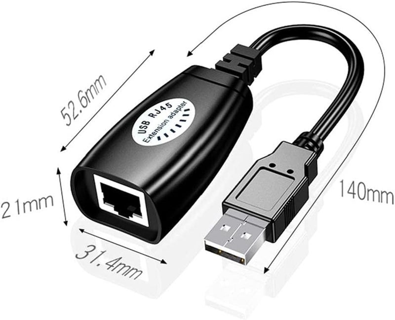 USB Extender Over RJ45 Cat 6/5/5e Adapter, RJ45 Ethernet Splitter to USB Extension UP to 50m/164ft, Compatible with Computers, Mobile Phones, Mice, Keyboards, U Disks, Printers, Cameras - Image 5