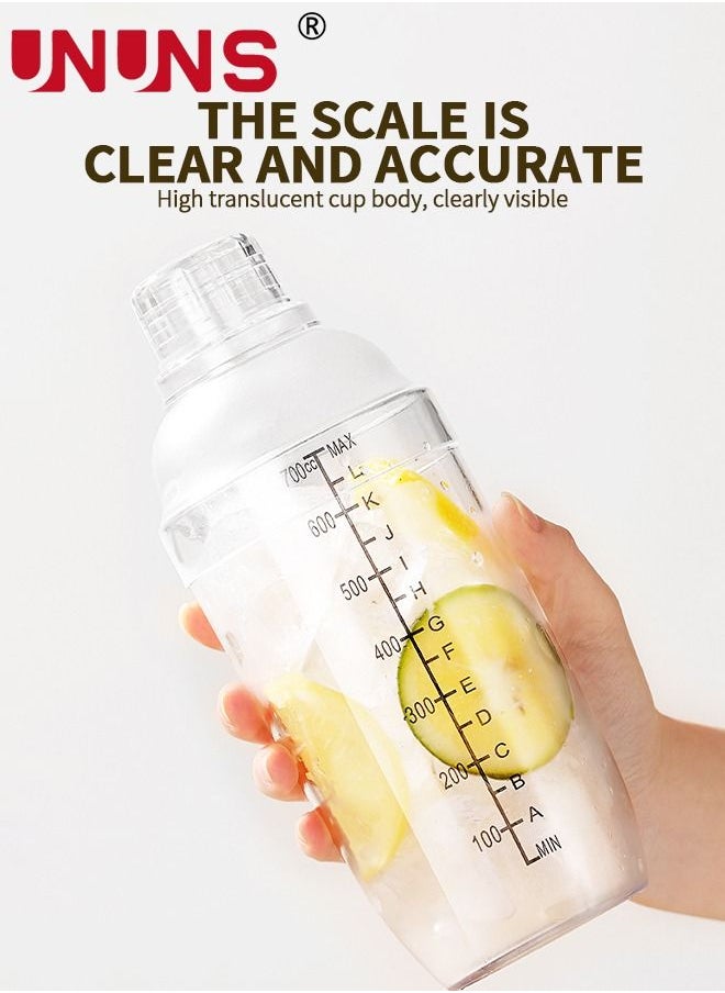 UNUNS Cocktail Shaker,3Pcs 700ml Martini Shaker,Anti-leakage Transparent PC Resin Milk Tea Drink Shaker For Kitchens,Bars,Coffee Shops,Hotels,Clubs  - Image 3