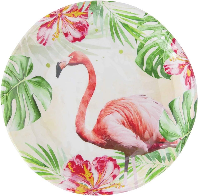 UPware Flamingo Melamine Round Dessert Plates Small Serving Plates for Appetizer Snacks and Side Dishes Multicolor 6 Inch Set of 4 - Image 3