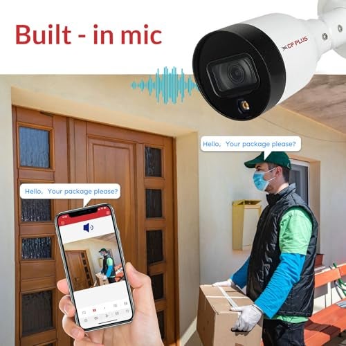 CP PLUS سي بي بلس 2 ميجابكسل كاميرا بوليت خارجية بدقة عالية الوضوح كاملة HD | طراز STQC | الموديل: CP-UNC-TA21L3C-LQ | رؤية ليلية ملونة | رؤية ليلية بالأشعة تحت الحمراء | عدسة ثابتة 3.6 مم | ميكروفون مدمج | مقاومة للعوامل الجوية IP67 - Image 4