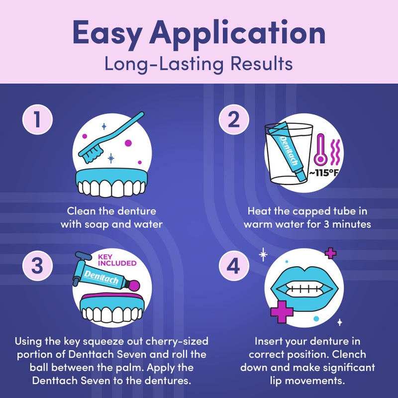DENTTACH Denture Adhesive, Thermoplastic Denture Adhesive, Up to 7 Days Comfortable, Secure Denture Grip, Cushion and Soft Reliner, Waterproof, Non Glue, Zinc Free, Denture Reliner (Pack of 2) - Image 2