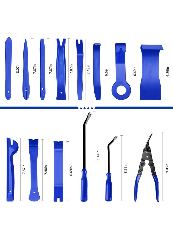 19 Pcs Auto Trim Removal Tool Set Clip Pliers Fastener Remover Pry Tool Kit for Car Panels Dashboards Doors Audio Radio - Image 3