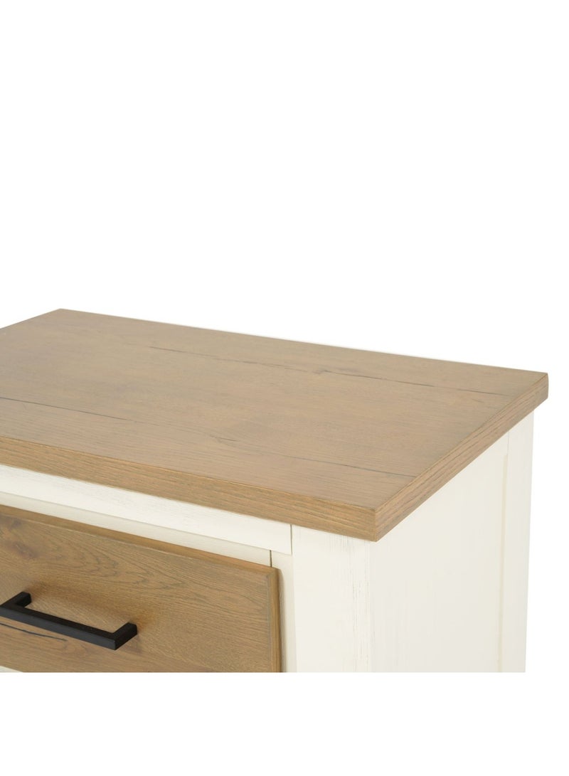 Pan Home Oakdale Nightstand With 2 Drawers Solid Oak - Natural/Gray  - Image 4