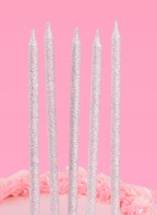 xo, Fetti 10 Iridescent Glitter Party Cake Candles Tall Thin - 10 Pcs | Bachelorette Party, Birthday Girl Gift, Fun Cake Decoration Supplies, Baby Shower, Cute Cupcake Topper - Image 3