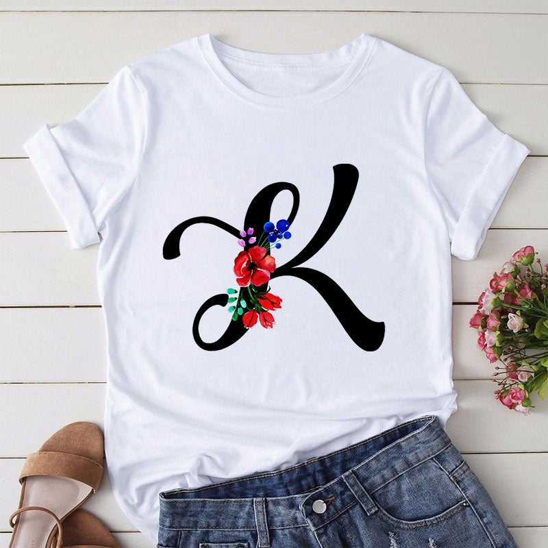 [Hair On The Day] T-Shirt Women'S Short-Sleeved Printed Butterfly Letter Large Size T-Shirt 26 English Women'S Wear - Image 1