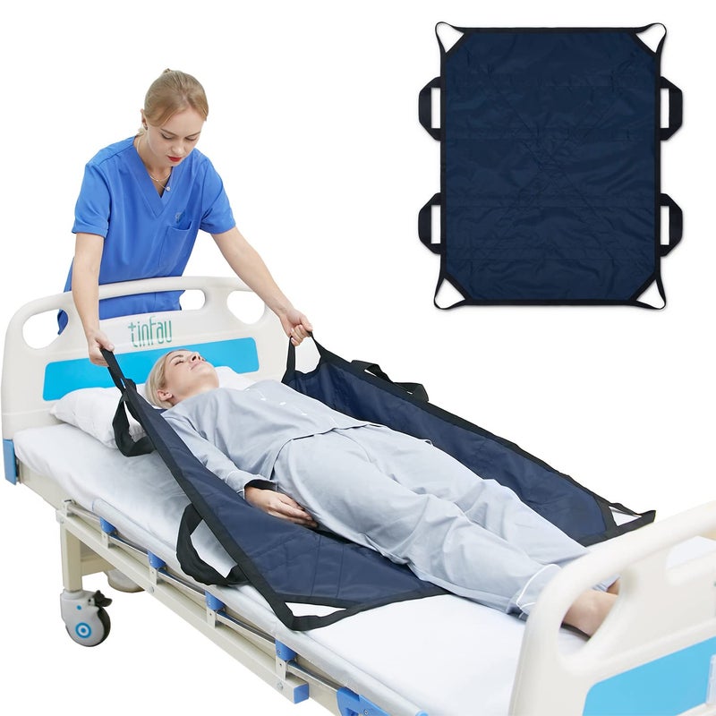 Bed Positioning Pad with Reinforced Handles 45 X 36 Multipurpose Waterproof Transfer Sheet for Turning Lifting  Sliding Reusable Washable Patient Positioning Sheet for Bedridden Caregiver Dark