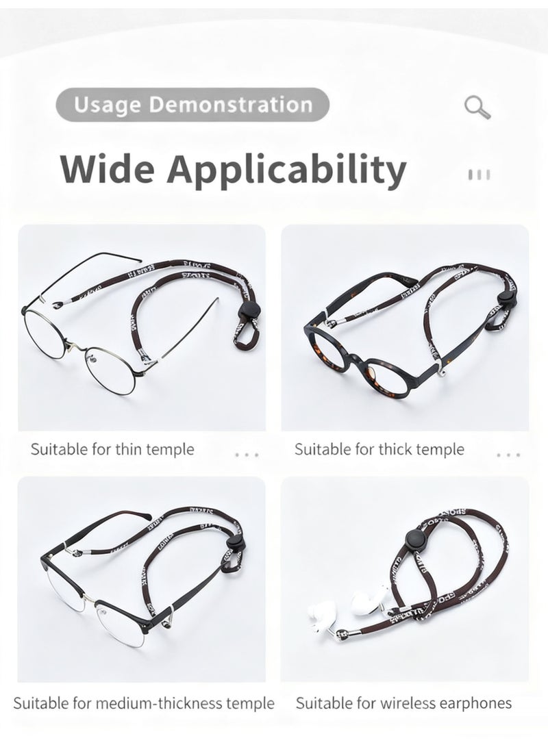Eyeglass Strap Chains Anti-slip Eye Glasses Holder Around Neck Chains Adjustable Lanyards Eyewear Eyeglass Straps Premium Glasses Holder Chains Multicolors Eyewear Retainer Rope, for Women Men and Kids - Image 3