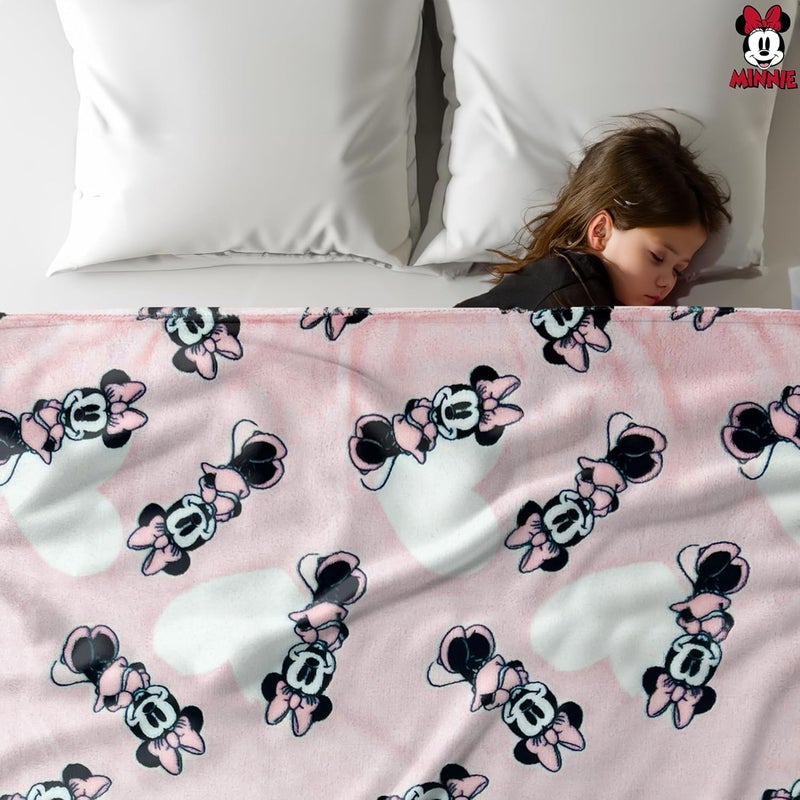 Cudlie Minnie Mouse Blanket  Minnie Mouse Throw Blanket  Minnie Mouse Baby Blanket Soft Plush Fleece  Pink Throw Rug 30 x 40  PinkWhite  Officially Licensed - Image 3