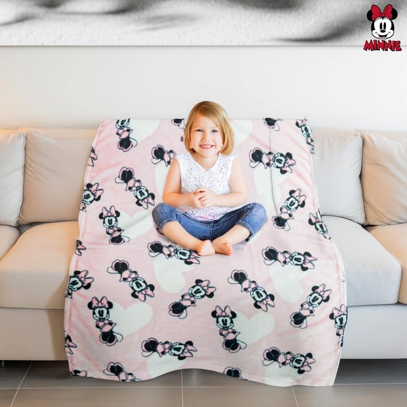 Cudlie Minnie Mouse Blanket  Minnie Mouse Throw Blanket  Minnie Mouse Baby Blanket Soft Plush Fleece  Pink Throw Rug 30 x 40  PinkWhite  Officially Licensed - Image 4