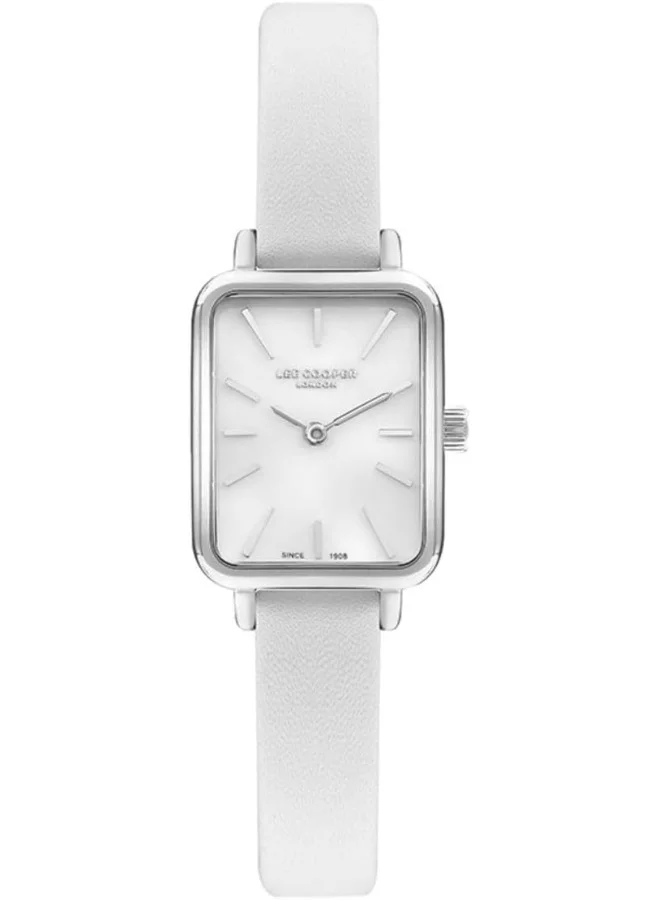 لي كوبر Lee Cooper Women's VJ20C1 Movement Watch, Analog Display and Leather Strap - LC07814.322, Silver