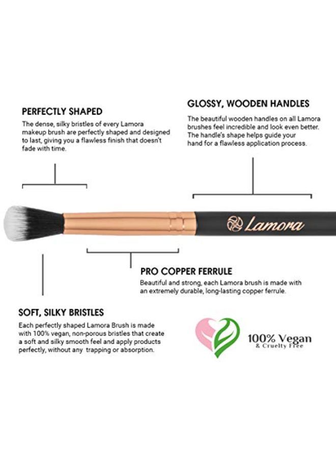 Lamora Eye Brush Set - Eyeshadow Eyeliner Blending Crease Kit - Best Choice 7 Essential Makeup Brushes - Pencil, Shader, Tapered, Definer - Last Longer, Apply Better Makeup & Make You Look Flawless - Image 3