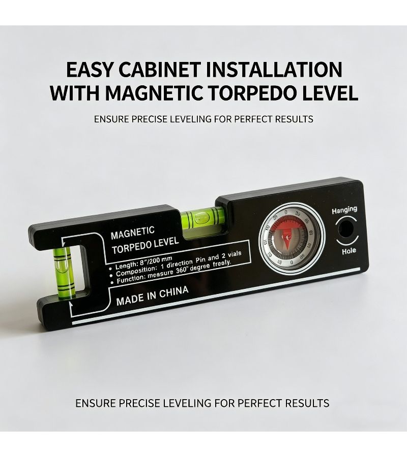Black Magnetic Angle Measuring Level Mini Portable High Precision Anti Fall Home Use Leveling Tool - Image 1
