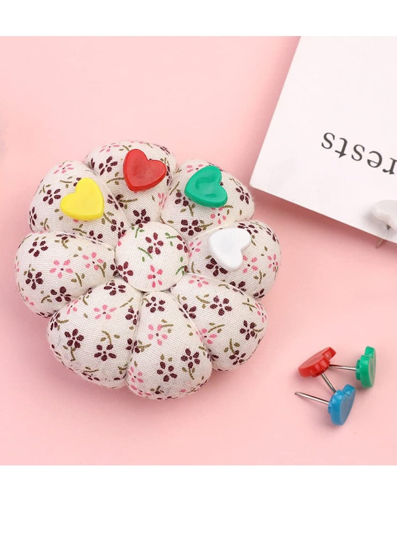Colorful Heart Push Pins, Plastic Head Thumb Tacks Map Drawing Pins, for Wall Drawing Pin Board,Whiteboard, Cork Board, Office  Map Markers or Bulletin Board(100Pcs) - Image 2