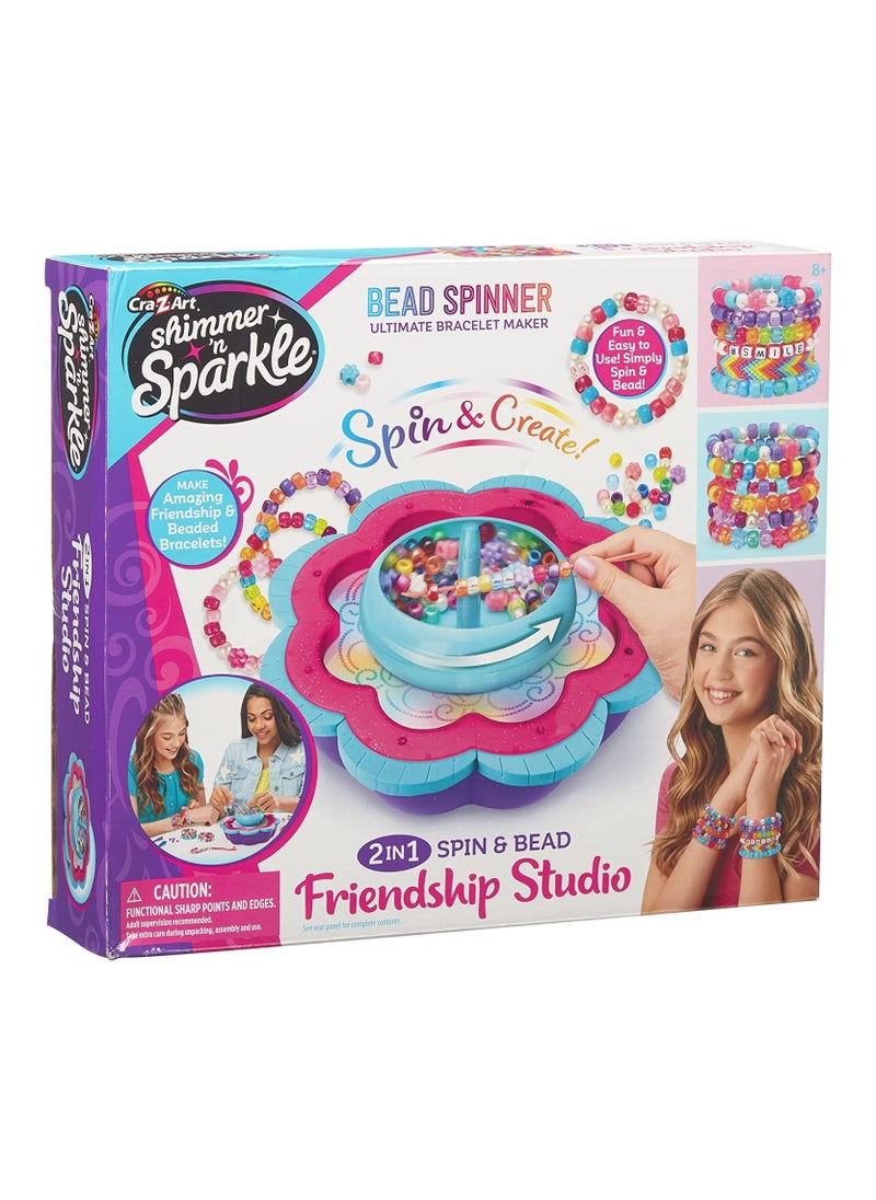 Shimmer N Sparkle - 2 in 1 Spin Make Your own Beaded and Friendship Bracelets Studio - Image 1