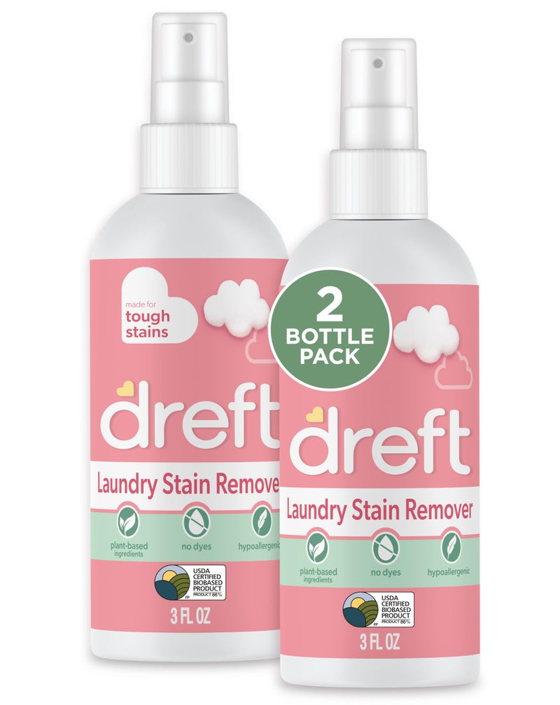 Dreft Stain Remover for Baby Clothes and Hypoallergenic Baby Stain Remover Spray, Travel Size Stain Treater, 3 Fl Oz ( Pack of 2) - Image 1