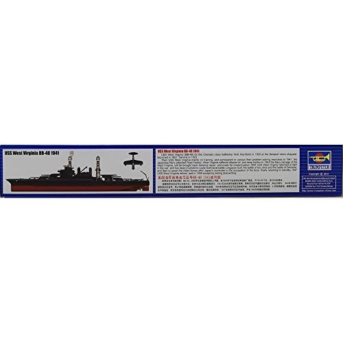 Trumpeter مجموعة نموذج سفينة المعركة ترامبتر يو إس إس ويست فيرجينيا BB48 1941 (مقياس 1/700) - Image 2