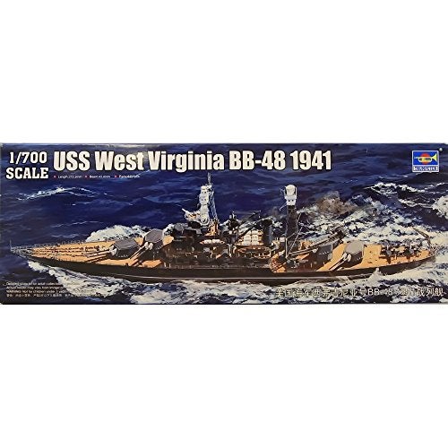 Trumpeter مجموعة نموذج سفينة المعركة ترامبتر يو إس إس ويست فيرجينيا BB48 1941 (مقياس 1/700) - Image 3