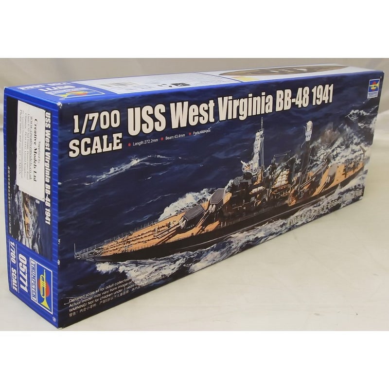 Trumpeter مجموعة نموذج سفينة المعركة ترامبتر يو إس إس ويست فيرجينيا BB48 1941 (مقياس 1/700) - Image 4