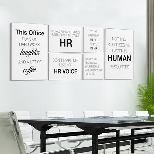 Nvhai HR Office Decor Human Resources Office Artwork Wall Decor Modern Human Resource Posters Set of 6 Framed Canvas, Funny HR Gifts - Image 4