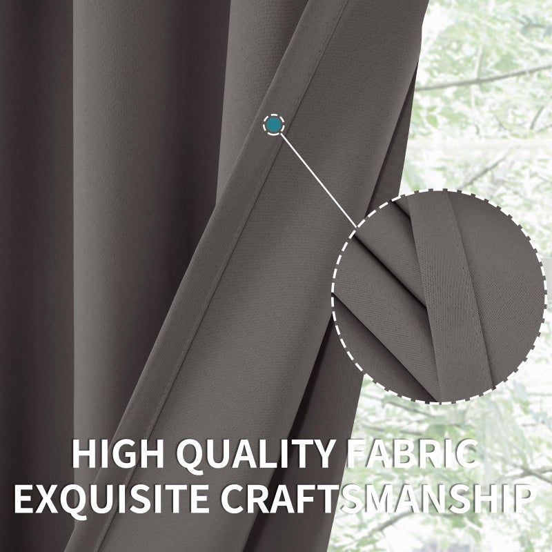 BGment Short Blackout Curtains 36 Inches Length - Rod Pocket Thermal Insulated Privacy Darkening Window Drapes for Kitchen Bedroom Bathroom Basement Camper  Grey  2 Panels  34 x 36 Inch - Image 3