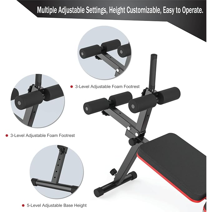 EASY BIG Decline & Flat Bench, Foldable, Multi-Gear Adjustment, Full Body Workout, 660 Lbs/300 Kgs Capacity - Image 3