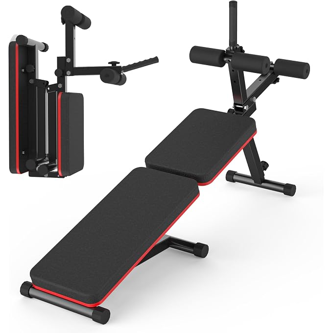 EASY BIG Decline & Flat Bench, Foldable, Multi-Gear Adjustment, Full Body Workout, 660 Lbs/300 Kgs Capacity - Image 1